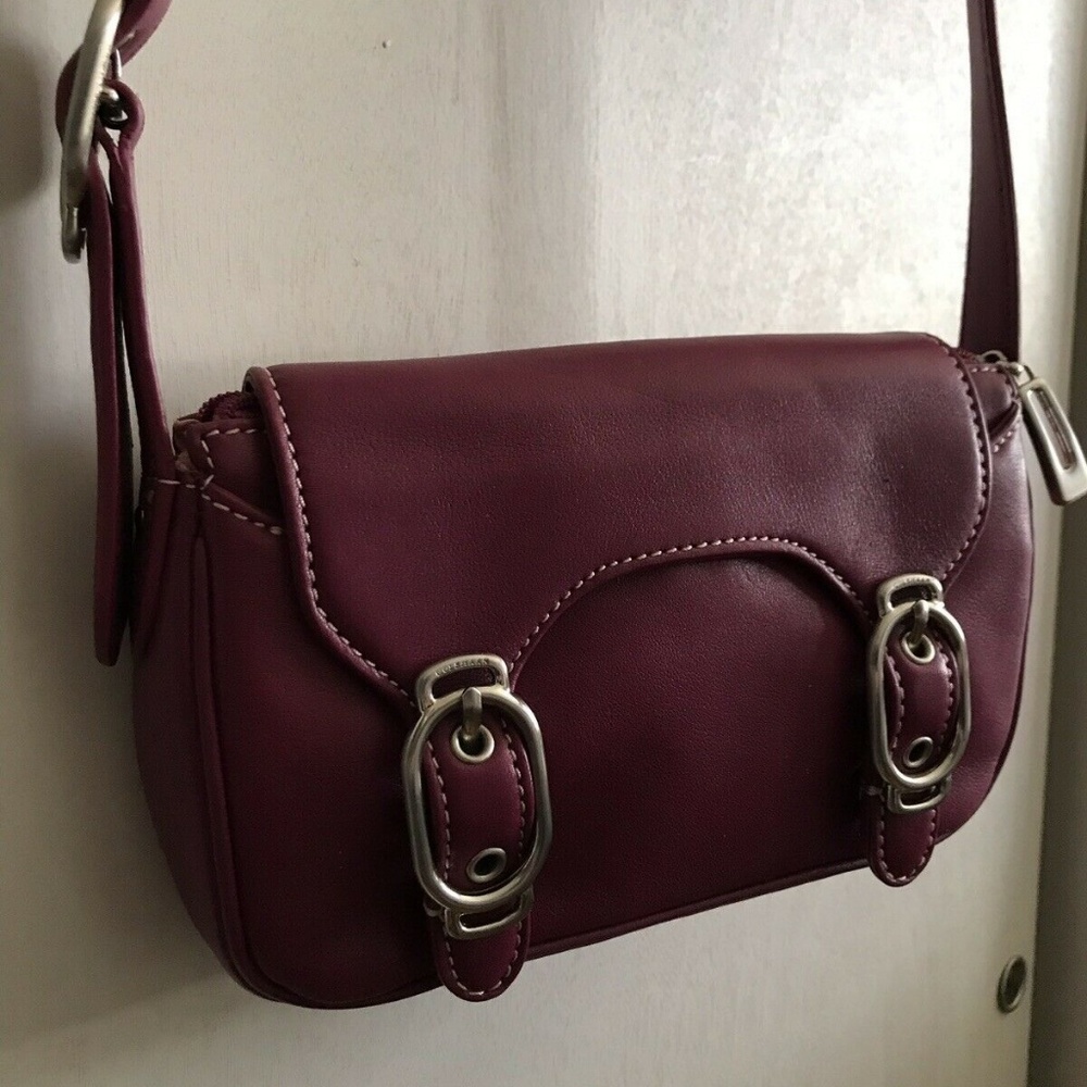 COLE HAAN Small Magenta Leather Crossbody Bag - Picture 6 of 8